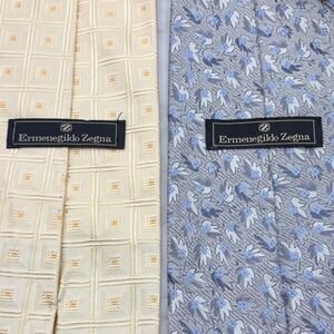Ermenegildo Zegna Silk Mens Ties Set Of 2 Italy Old Money 3.75x57-58"